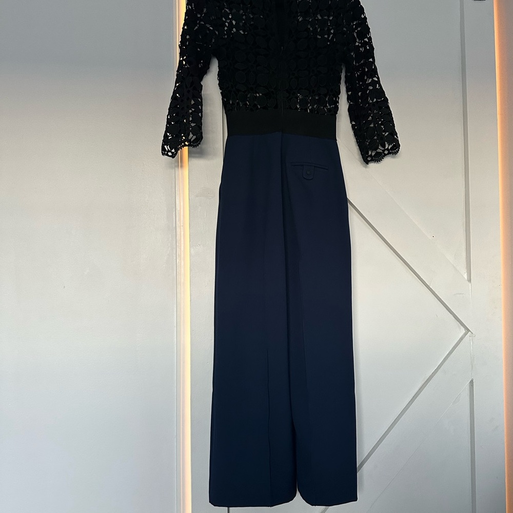 Elegant Navy Jumpsuit with Lace Top